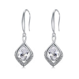 Sterling Silver Birthstone Celtic Knot  Infinity Earrings Christmas Jewelry