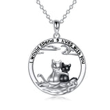 Cat Animal Necklace Sterling Silver Cute Animal Pendant Jewelry Gifts for Women