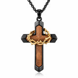 14K Gold Plated Wooden Pendant Necklace Beliefs jewelry