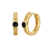 14K Gold Plated Vikings  Celtic Knot Hoop Earrings