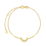 14k Gold 5A Marquise-Cut 5A cubic zirconia stones Moon Bracelet