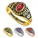 Sterling Silver Personalized Pattern Engraved Class Ring Graduation Ring