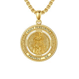 14K Gold Plated Patron Saint Necklace Saint Medal Catholic Amulet Jewelry