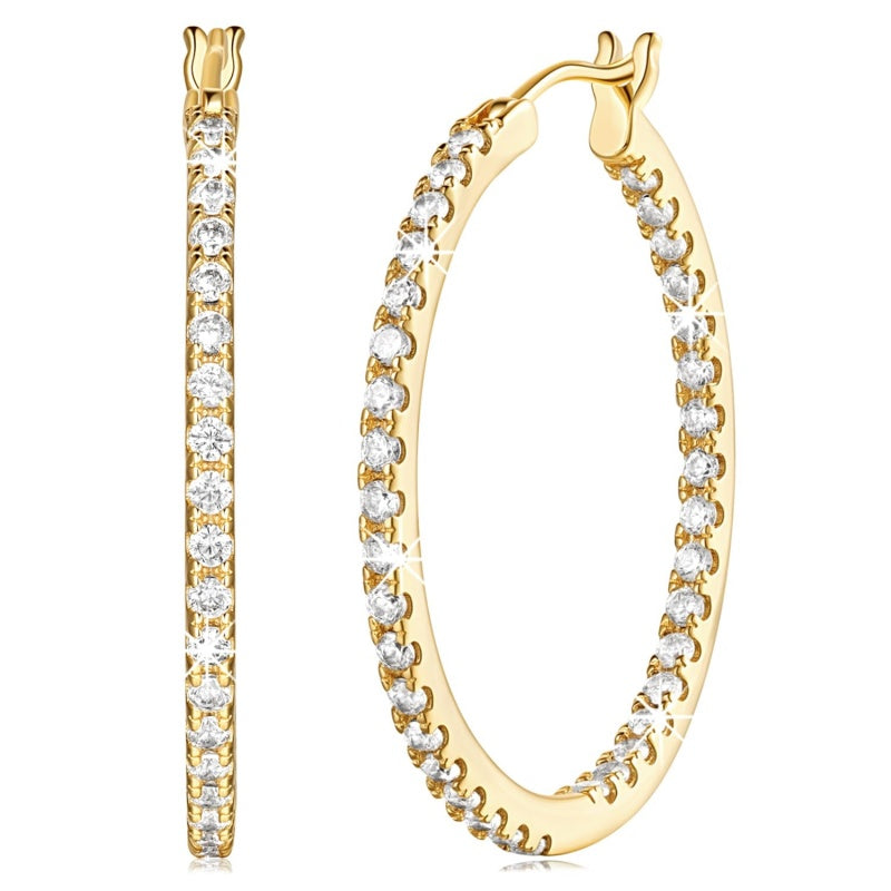 14K Gold Plated  Hoop Earrings for Women