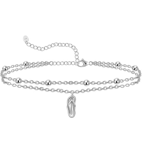 Sterling Silver Multi-layered Animal Anklet