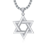 Sterling Silver Star of David Pendant Necklace for Men