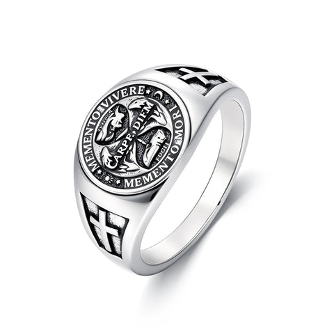 Sterling Silver Gothic Skull  Momento Mori Memento Mori Signet Ring