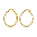 14K Gold Plated Cubic Zircon Hoop Earrings for Women