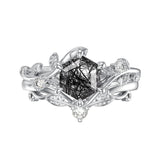 Sterling Silver Pear Oval Kite Heart Hexagon Emerald Coffin Cut Gemstone Engagement Promise Ring Set