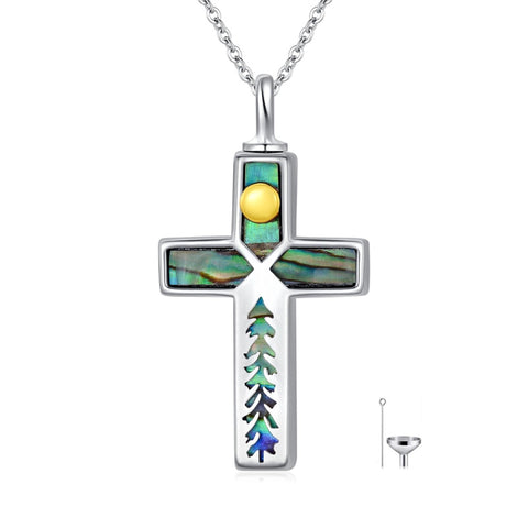 Sterling Silver Abalone Shell Opal Butterfly Dragonfly Tree of Life Pet Paw Cross Urn Necklaces for Ashes