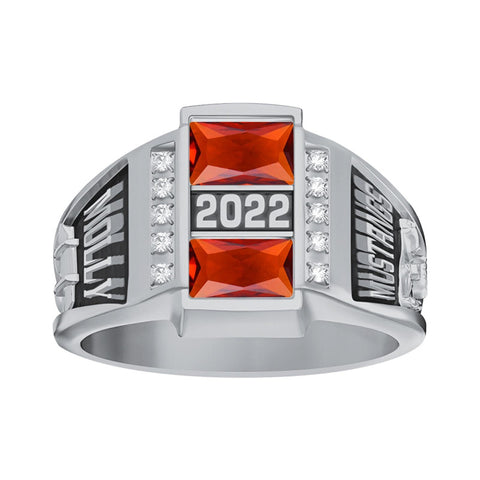 Sterling Sliver Personalied Engraved Birthstone Graduation High School Rings