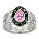 Sterling Silver Birthstone Graduation Class Ring for Women