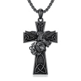 Sterling Silver Marines Cross Pendant Necklace for Men