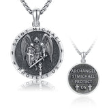 925 Sterling Silver Patron Saint Medals Saint Christopher Amulet Saint Michael Necklace Protection Jewelry for Men