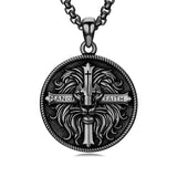 Sterling Silver Faith Bible Lion Pendant Necklace for Men