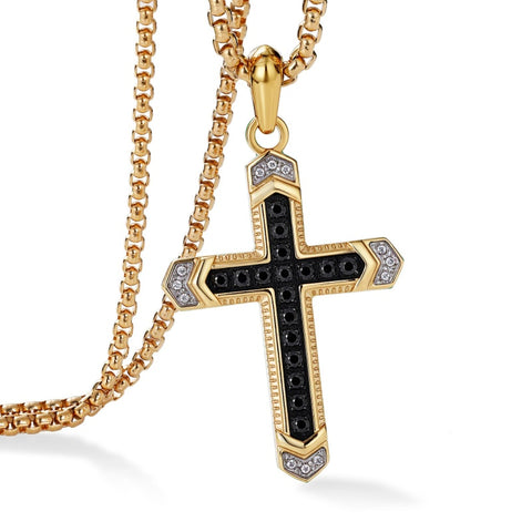 14K Gold Plated Cubic Zirconia Cross Necklace