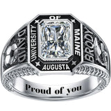 Sterling Silver 10K 14K 18K Gold Personalized  Engraved Class Ring for Men