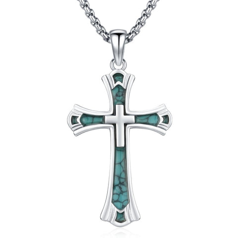 14K Gold Plated Cross Pendant Necklace Protection Jewelry Religious Gift