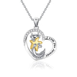 Sterling Silver Cubic Zircon Axolotl Pendant Necklace Engraved with I Love You Forever