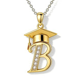 Initial  Graduation 14K Gold Plated Inspiring Grad Pendant Necklace Graduations Jewelry Gifts
