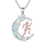Sterling SIlver Runner Volleyball Tennis Basketball Soccer Inspirational Pendant  Necklace for Women