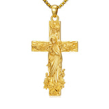 St Michael St Benedict  St Christopher Virgin MaryPendant Necklace 14K Gold Plated Christian Catholic Jewelry