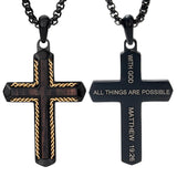 14K Gold Plated Wooden Cross Necklace Jewelry Gift for Him