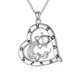 Sterling Silver Heart 12 Constellations Pendant Necklace