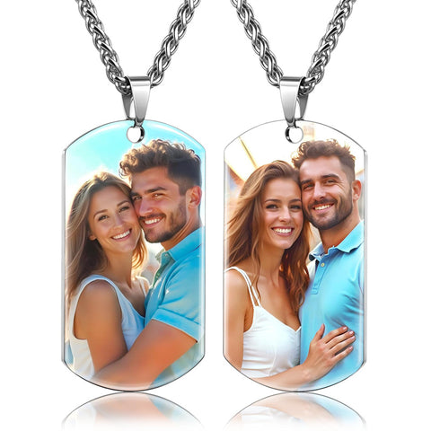Stainless Steel  Customized Photo Pendant Necklace for Men