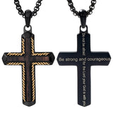 14K Gold Plated Wooden Cross Necklace Jewelry Gift for Him