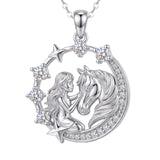 Sterling Silver Cubic Zirconia Raccoon Cat Dog Corgi Otter Highland Cow Pendant Necklace Gift for Birthday Christmas
