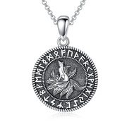 Sterling Silver Viking Nine Tailed Fox Pendant Necklace