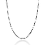 Solid 925 Sterling Silver 0.8mm Box Chain Necklace for Women Men