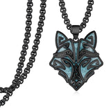 14K Gold Plated Turquoise Wolf Thor's Hammer Ankh Dragon Lion Compass Crucifix Pendant Necklace for Men