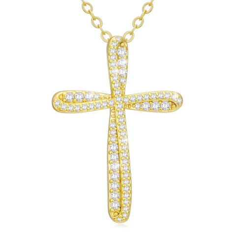 14K Gold Plated Cross Infinity  Pendant Necklace  for Women