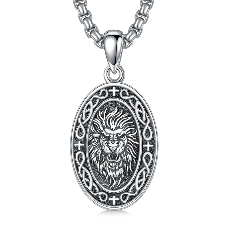Sterling Silver Dragon Eagle Lion Tiger Wolf Pendant Necklace