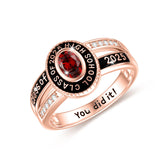 Sterling Silver 10K Gold 14K Gold 18K Gold Personalized Birthstone Engraved Class Ring Graduation Ring