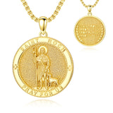 Patron Saint Medal Gold Plated Catholic Pendant Christian Religious Necklace Amulet Jewelry