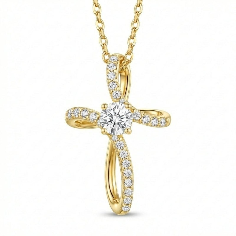 14K Gold Plated Cross Pendant Necklace for Women Faith Jewelry for Anniversary Christmas  Birthday Mother's Day