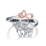 Highland Cow Ring 925 Sterling Silver Rings Gift For Women Girls Mom