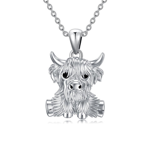 Sterling Silver Highland Cow Necklace