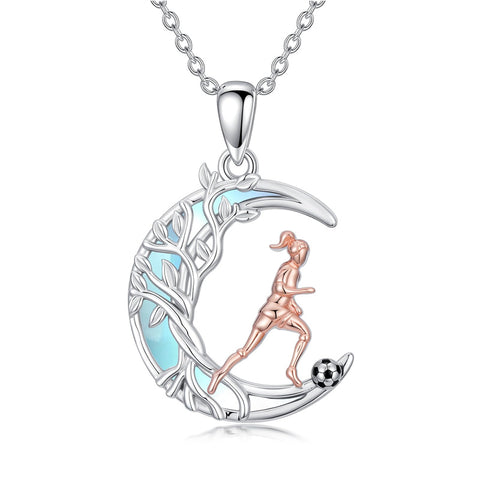 Sterling SIlver Runner Volleyball Tennis Basketball Soccer Inspirational Pendant  Necklace for Women
