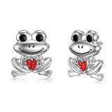 925 Sterling Silver Frog Stud Earrings