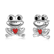 925 Sterling Silver Frog Stud Earrings