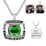Sterling Silver Custom Photo Class High School College Graduation  Necklace