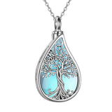 Tree of Life Urn Necklaces for Ashes Sterling Silver Abalone Shell Tree of Life Cremation Jewelry Memory Gift for Women