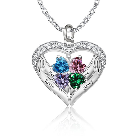 Copper Sterling Silver Simulated Birthstone Name Pendant Necklace for Mom