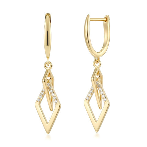 14K Gold Plated Dangle Drop Earrings for Women