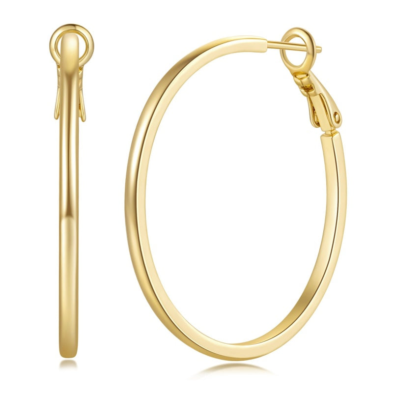 14K Gold Plated  Hoop Earrings for Women