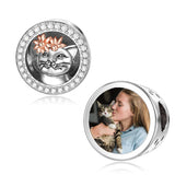 Sterling Silver Cat Personalized Photo  Charm